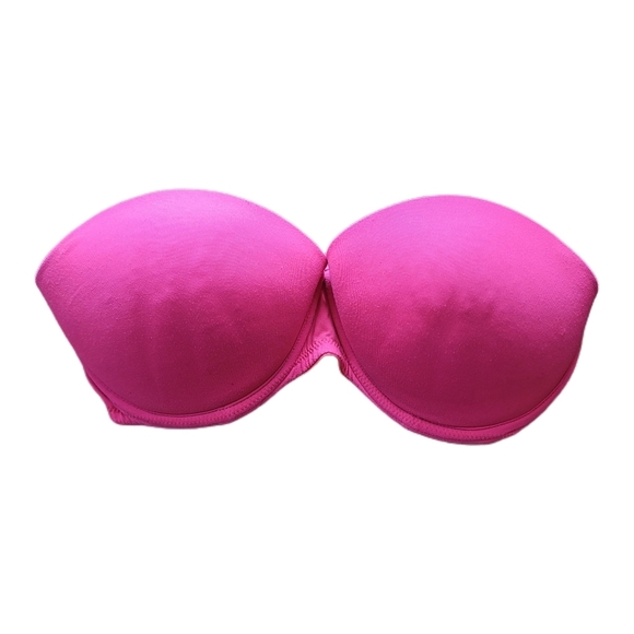 PINK Victoria's Secret Other - Victoria's Secret PINK Bra Size 32D Pink Strapless Padded Underwire